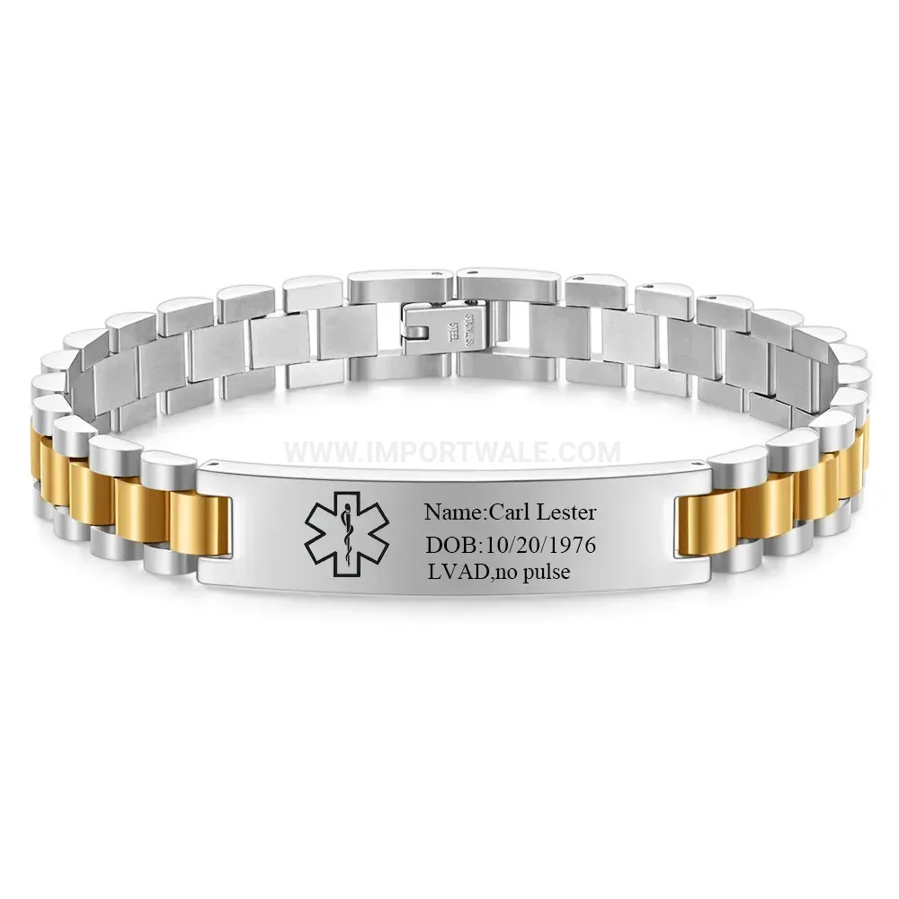 Men's Geometric Stainless Steel Watch Band Bangle Bracelet