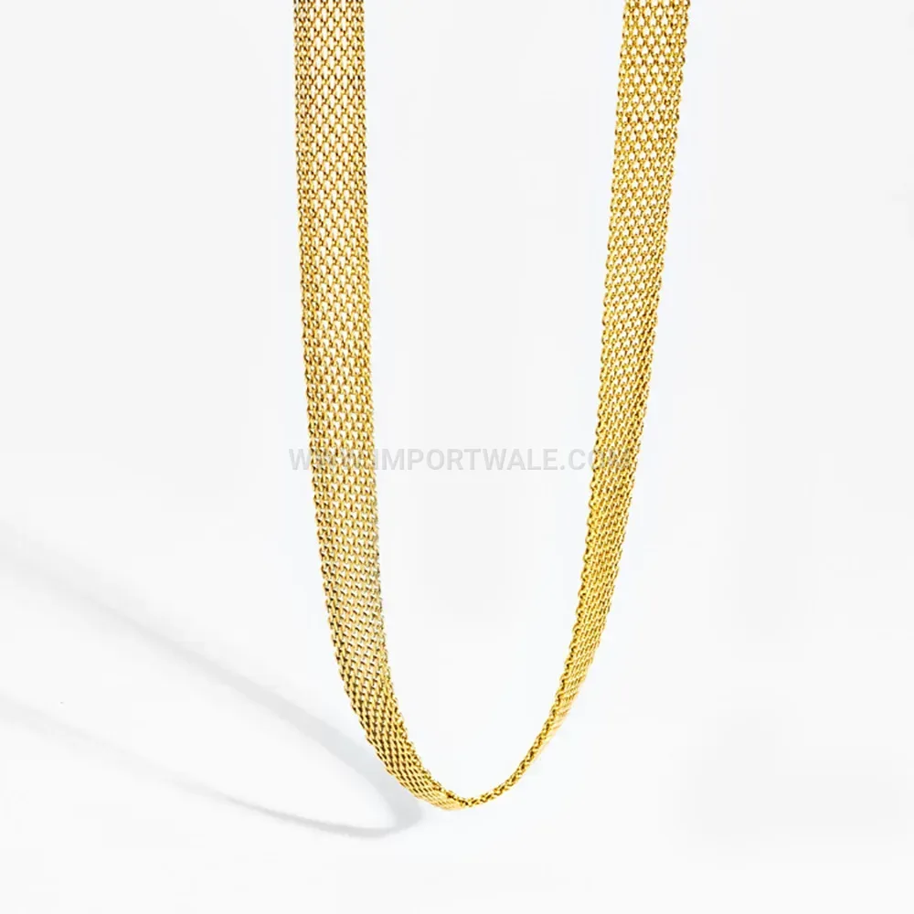 Minimalist Hollow Wide Metallic Stainless Steel Choker Necklace