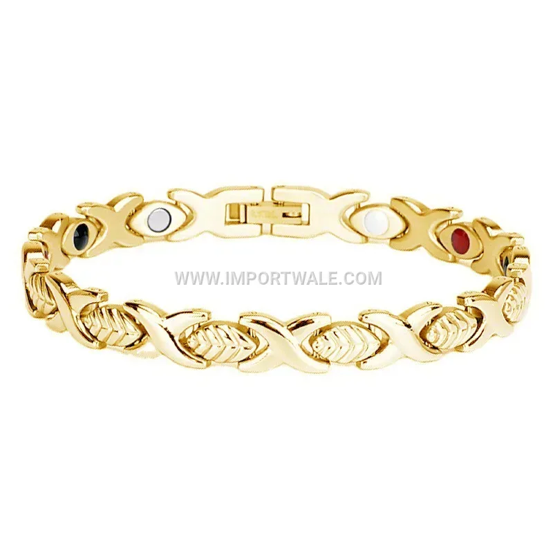 Four-in-One Plated Titanium Steel Magnetic Chain Bracelet