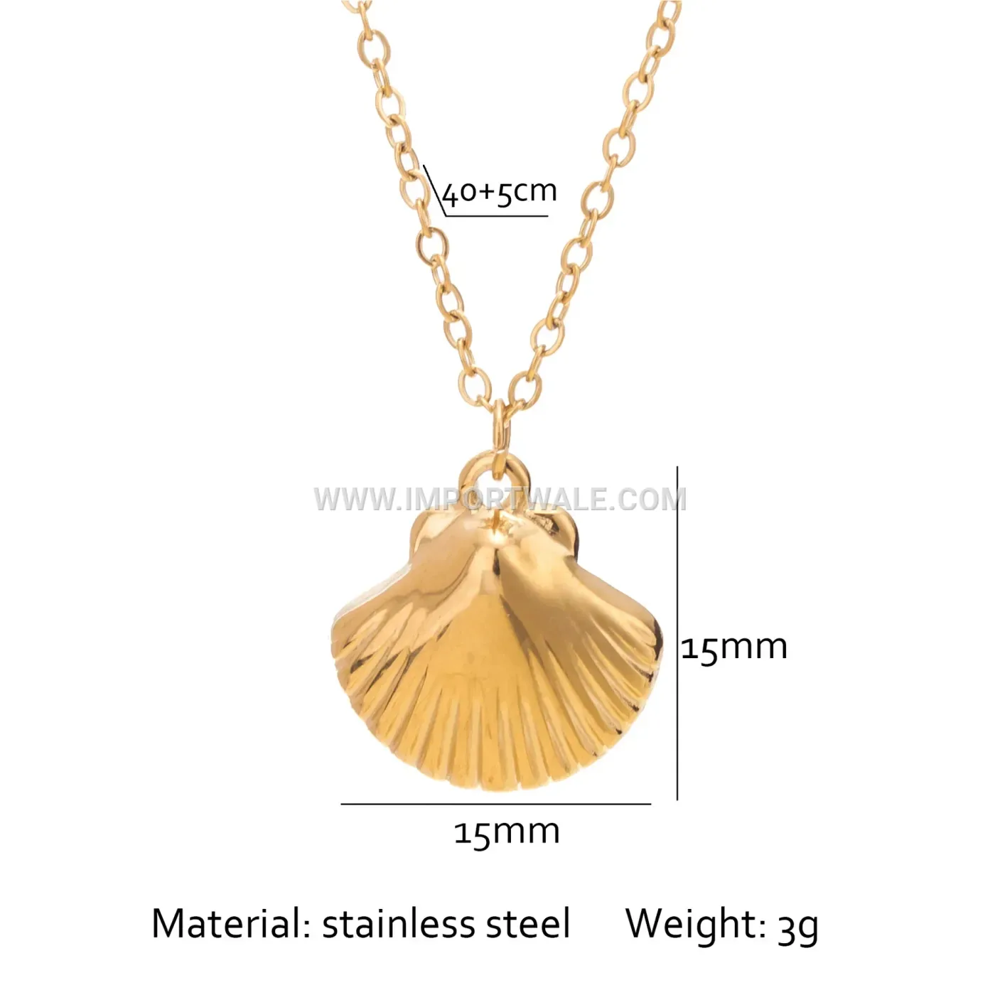 Bohemian Marine Series Gold Plated Stainless Steel Pendant Necklace