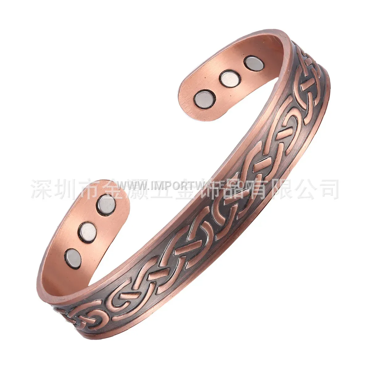 Retro Red Copper Magnetic Energy Cuff Bangle Bracelet