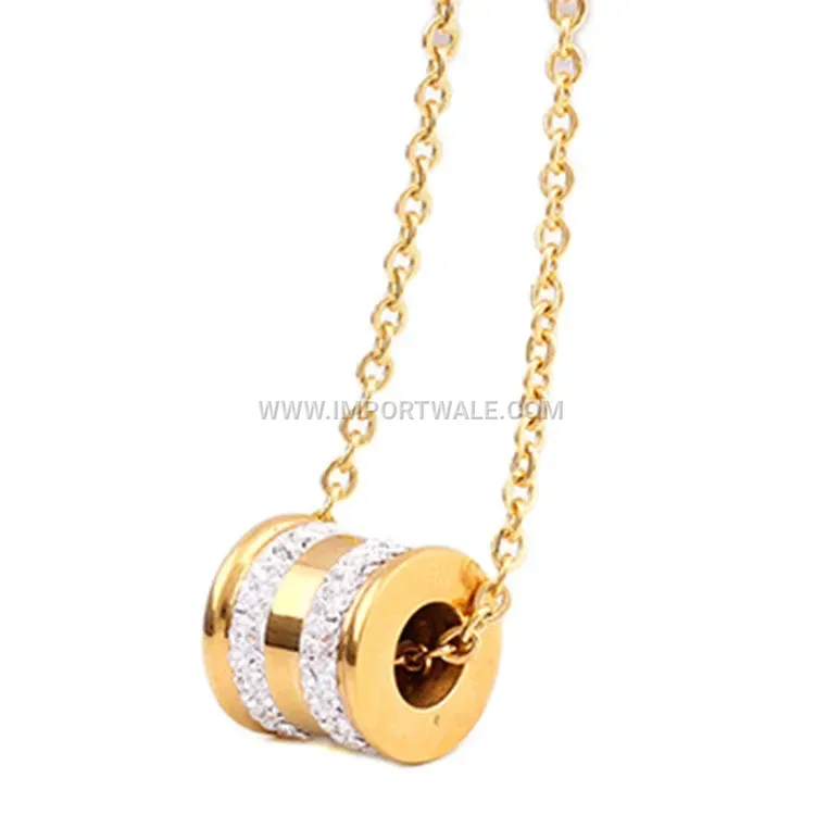 Double Row Rhinestone Teardrop Titanium Steel Collar Necklace
