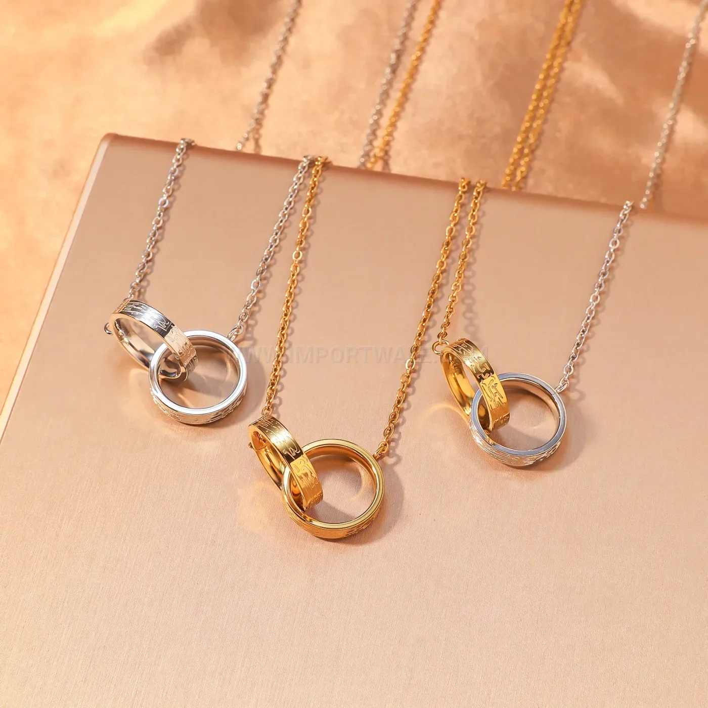 Stainless Steel Ayatul Kursi Calligraphy Pendant Necklace With Zircon Accent