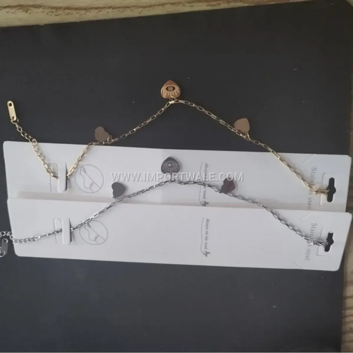 Minimalist Stainless Steel Heart Dangle Anklet Chain