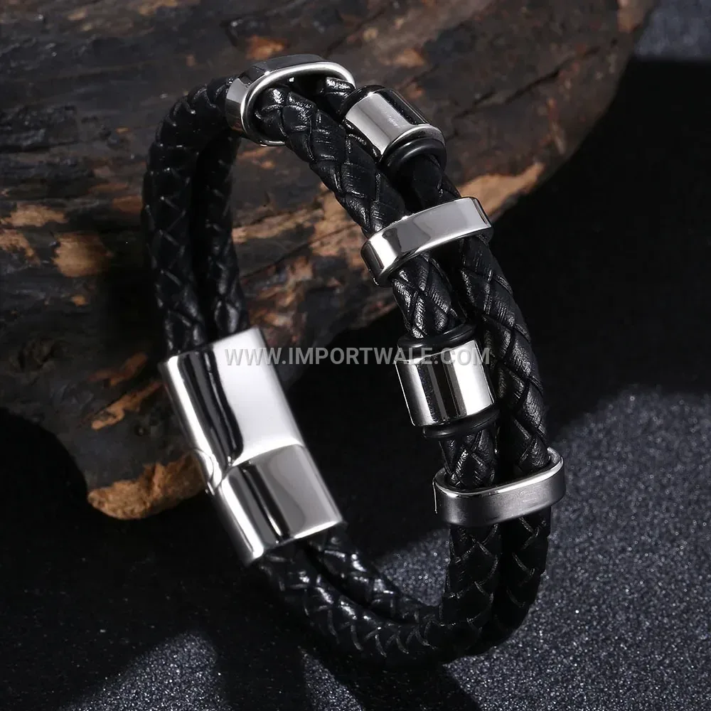 Men's Triple-Row Solid Copper Detachable Magnetic Bracelet
