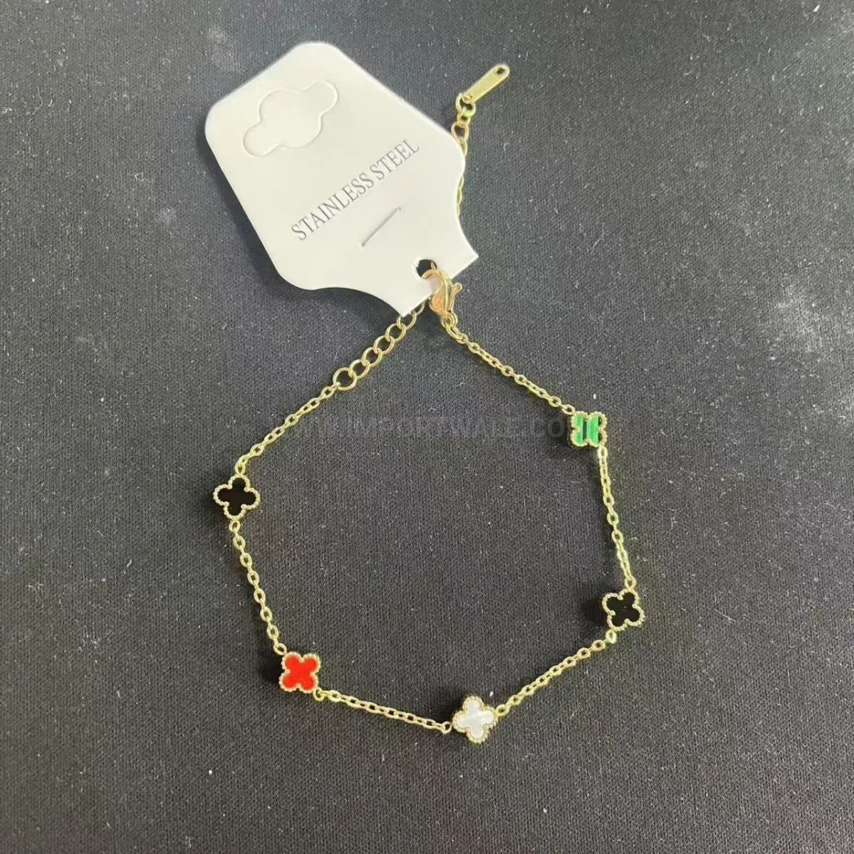 Four Leaf Clover Stainless Steel Anti Tarnish Bracelet