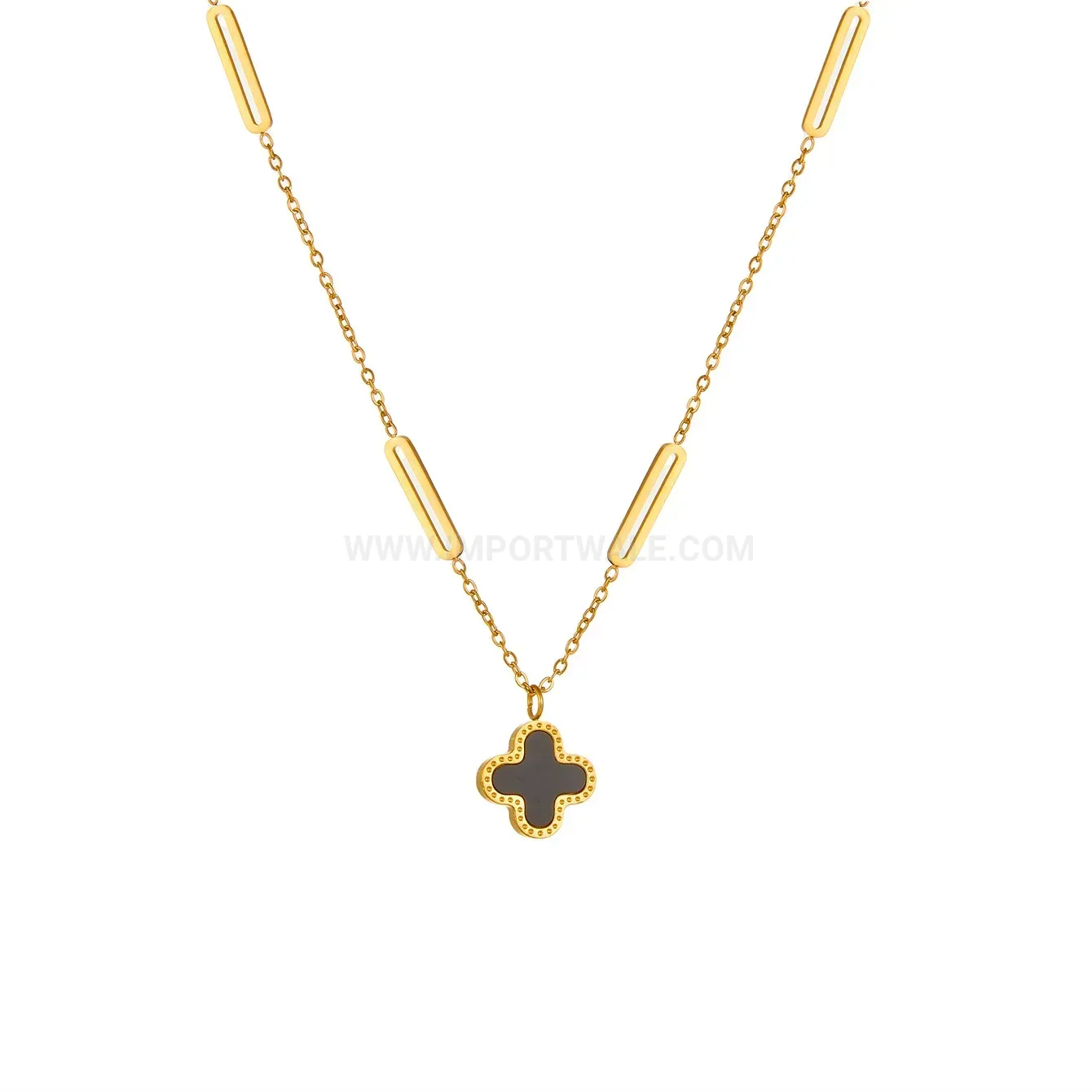 Premium Double-Sided Clover Pendant Titanium Steel Necklace