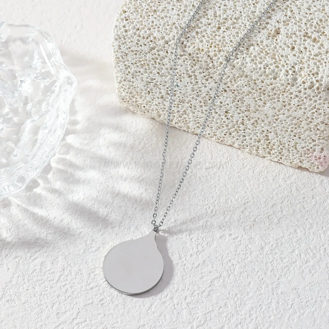 Fashion Calabash Stainless Steel Ayatul Kursi Calligraphy Pendant Necklace