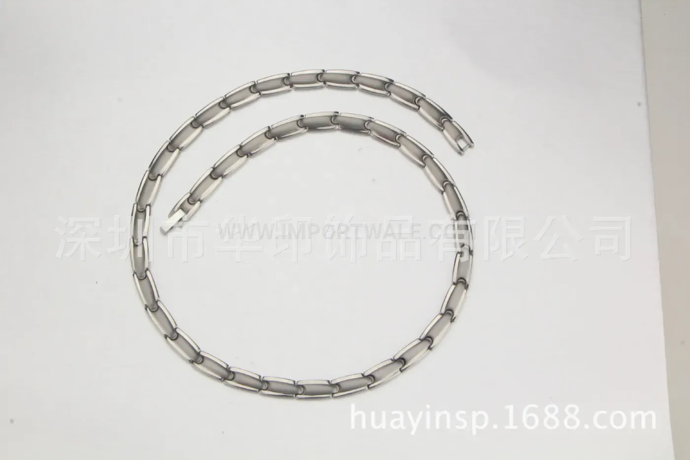 Elegant Brushed Metallic Titanium Germanium Magnetic Necklace