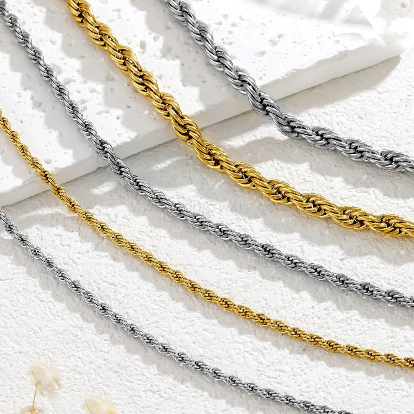 Multi Strand Woven Stainless Steel Chain Choker Necklace