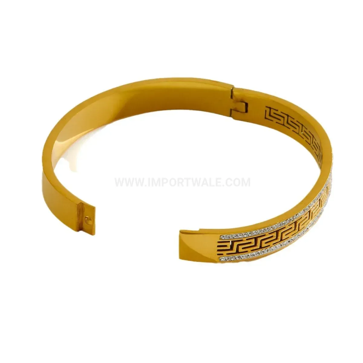Designer Great Wall Pattern Titanium Steel Minimalist Bangle Bracelet