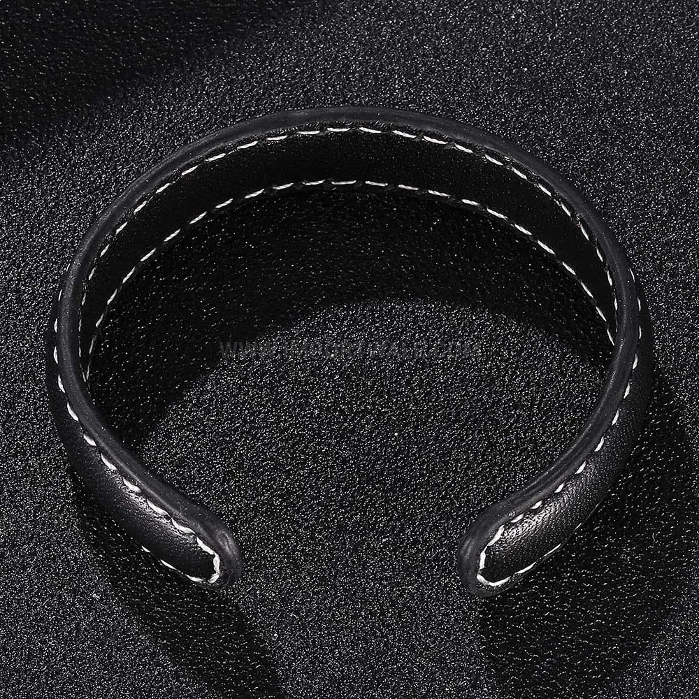 Minimalist Vintage Genuine Leather Bangle Wristband for Men and Women