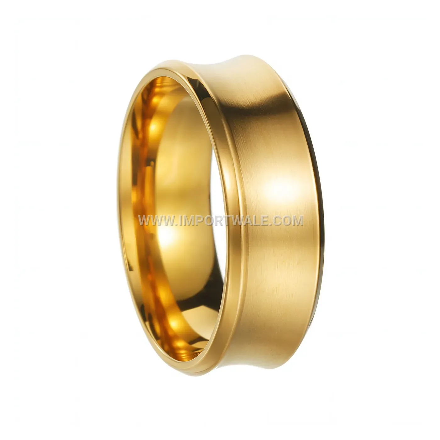 U-Groove Cut Accent 8mm Stainless Steel Band Ring