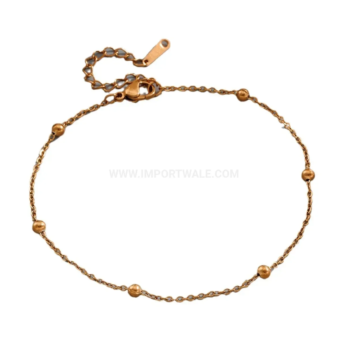 Stylish Rhinestone Curved Hollow Heart Stainless Steel Chain Anklet