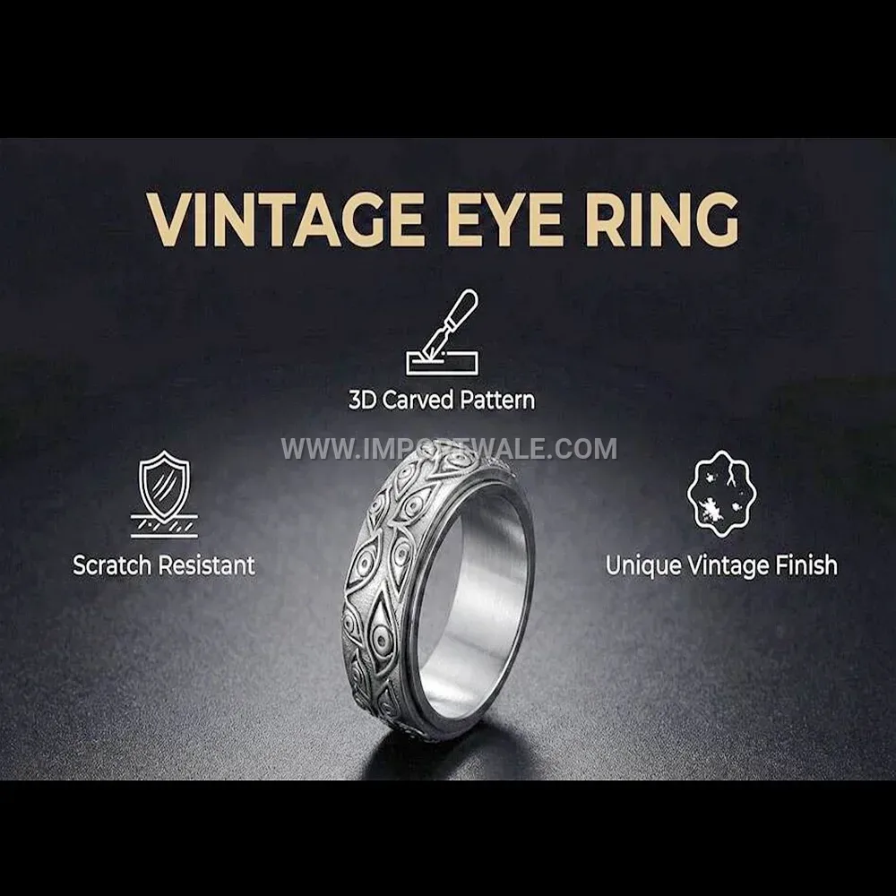 Stainless Steel Rotatable Devil Eye Ring