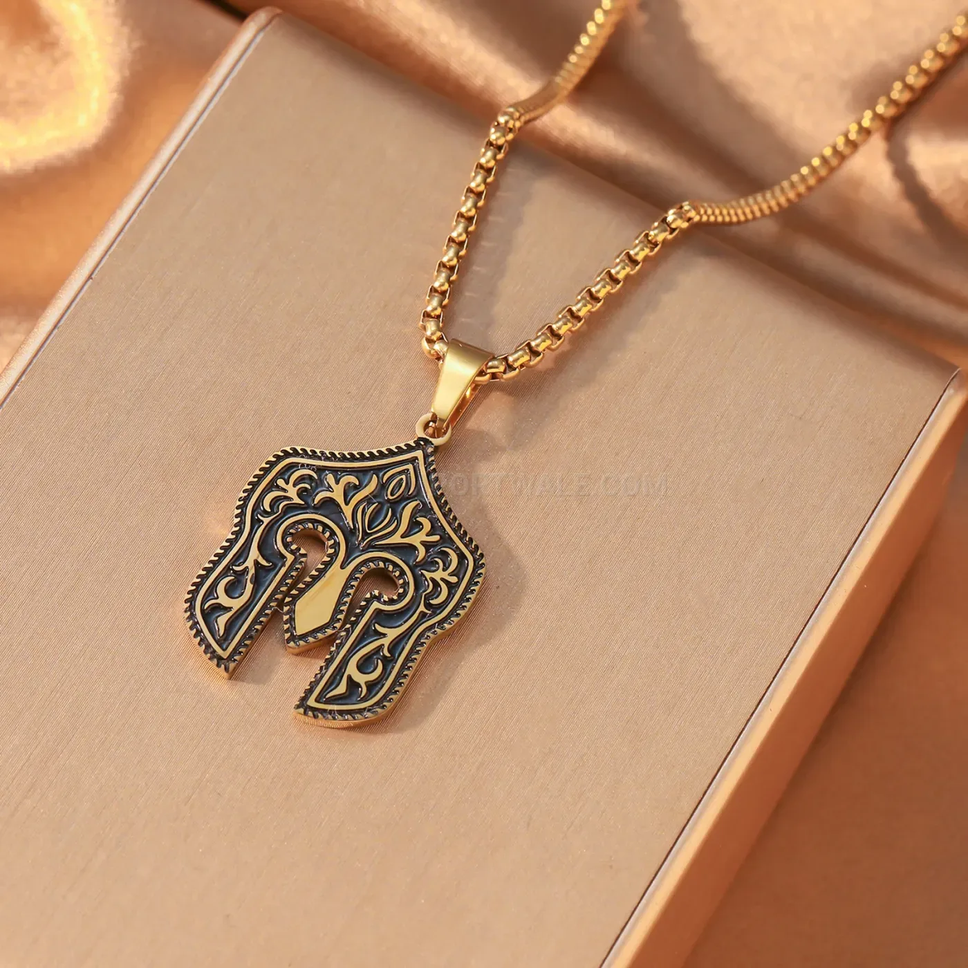 Stainless Steel Whirling Dervish Arabic Calligraphy Pendant Necklace