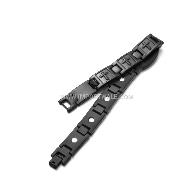 Vintage Cross Link Titanium Steel Magnetic Bracelet for Men