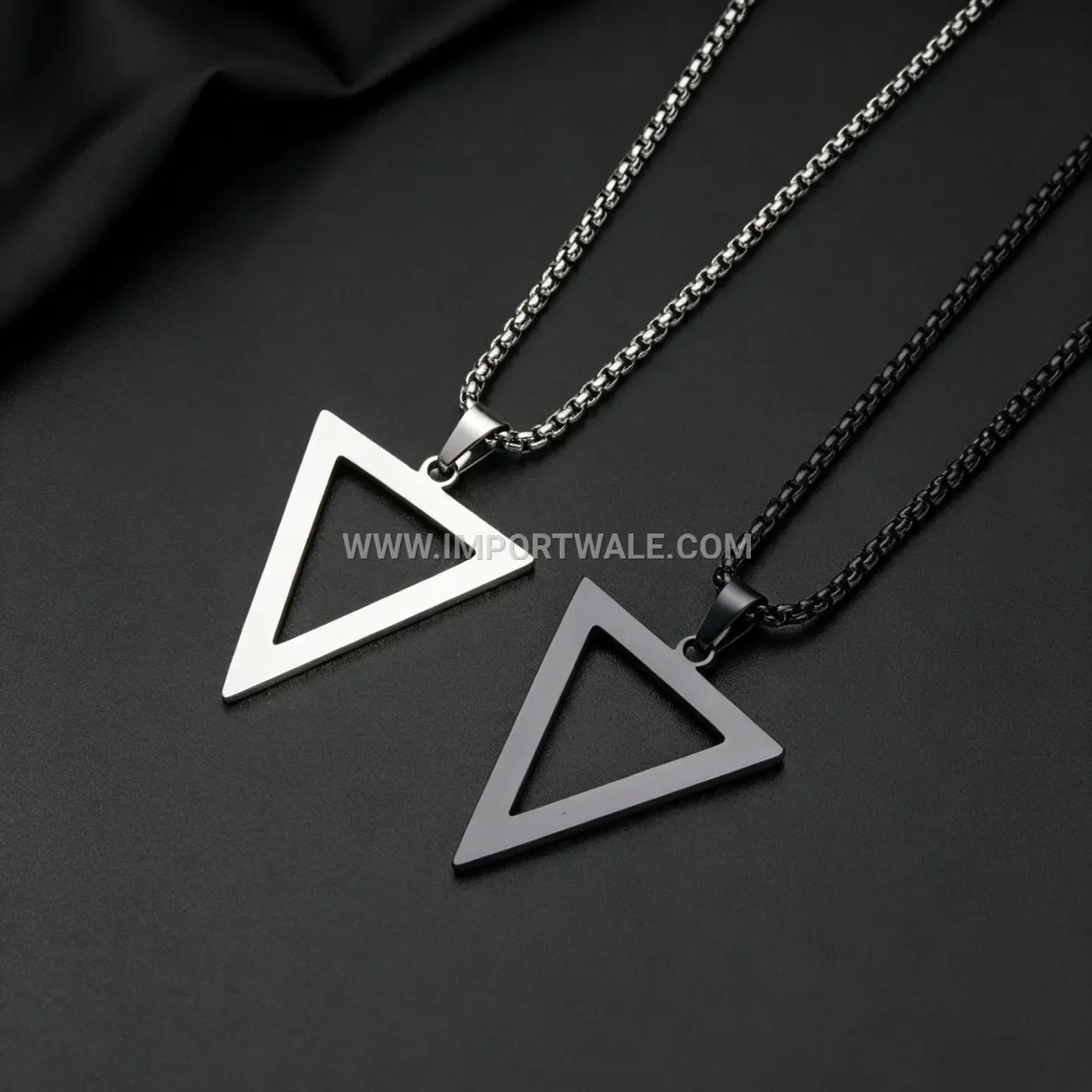 Geometric Triangle Pendant Stainless Steel Men Necklace