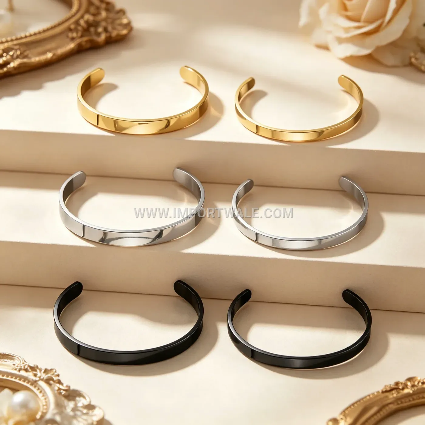 Minimalist Open C Shape Titanium Steel Bangle
