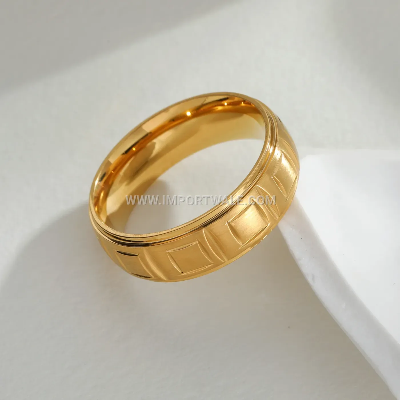 Textured Sandblast Stainless Steel Band Ring