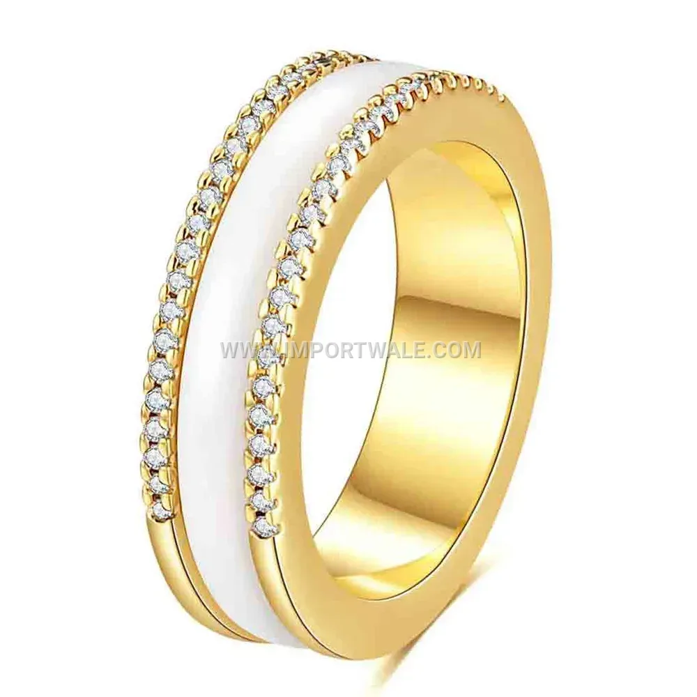 Spinning Ceramic Band Ring with Micro Zirconia