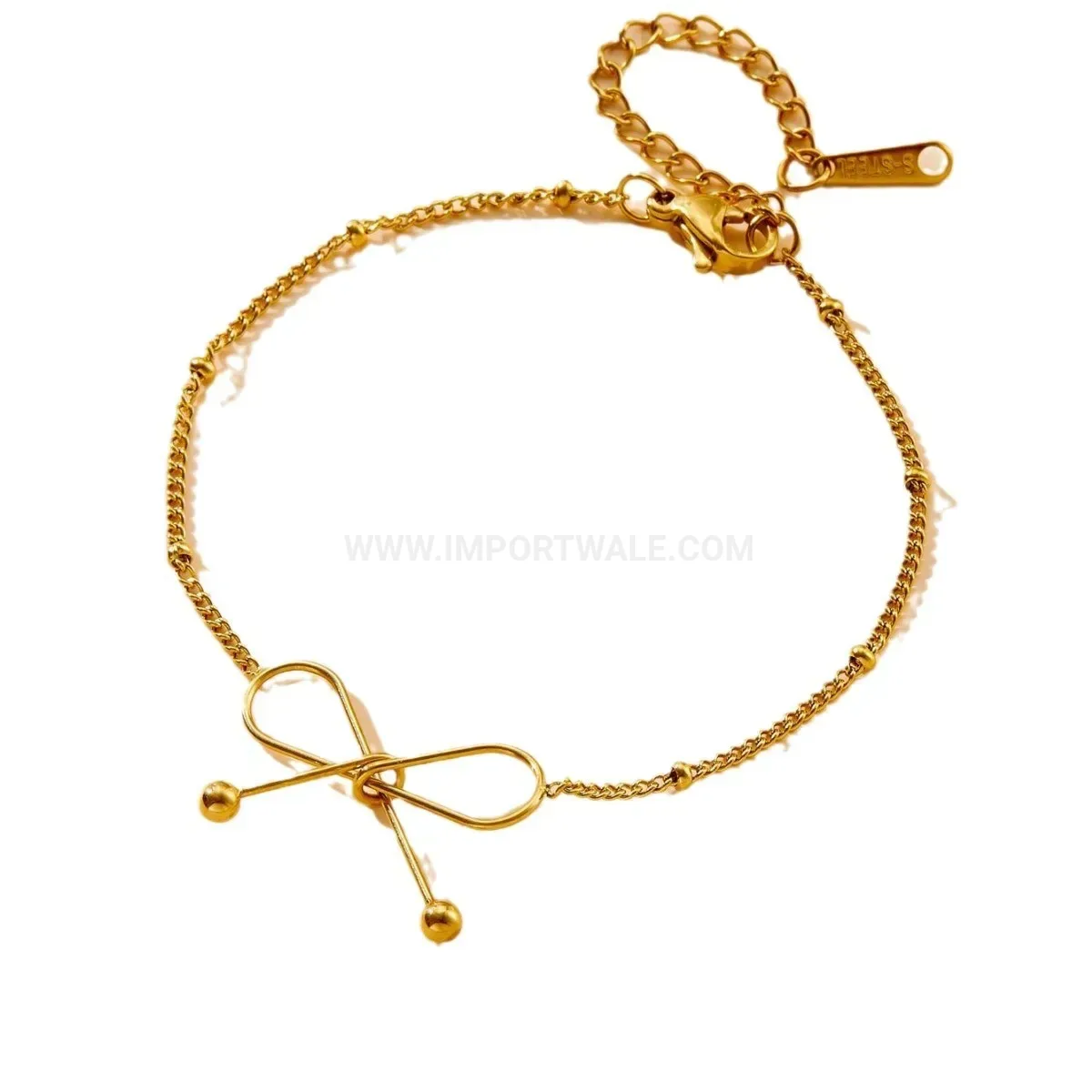 Gold Plated Stainless Steel Butterfly Knot Pendant Necklace