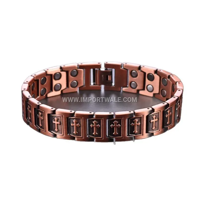 Vintage Pure Copper Double-Row Magnetic Therapy Adjustable Bracelet