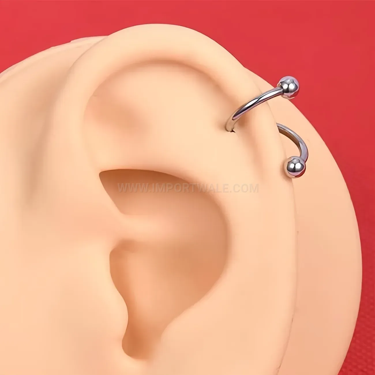 Stylish Minimalist Stainless Steel Curved Bar C-Shaped Piercing Jewelry Set