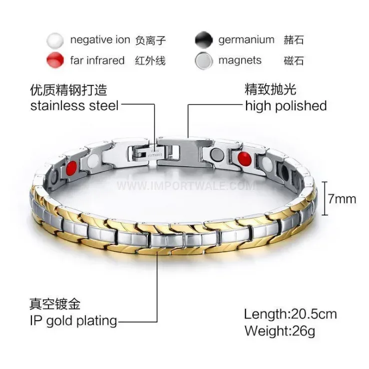 Chic Minimalist Titanium Steel Bio Magnetic Link Bracelet