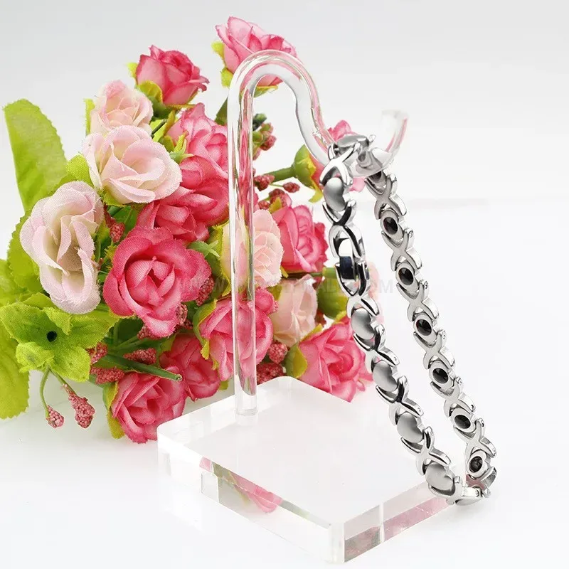 Designer Interlocking Heart Stainless Steel Bio Magnetic Energy Bracelet