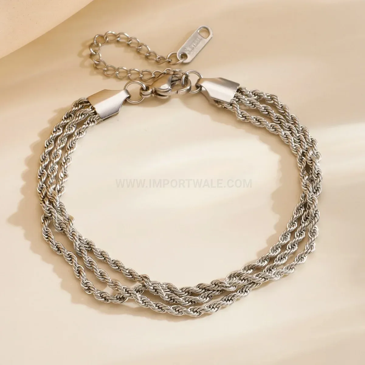 Twisted Rope Chain Stainless Steel Minimalist Bracelet