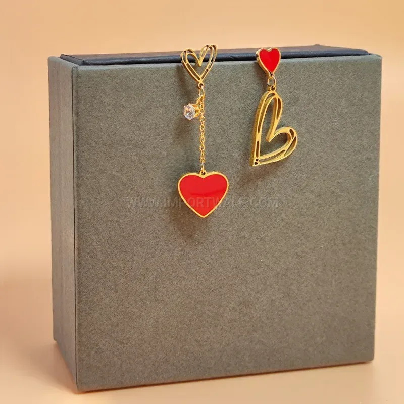 Fashion Red Heart Titanium Steel Pendant Necklace