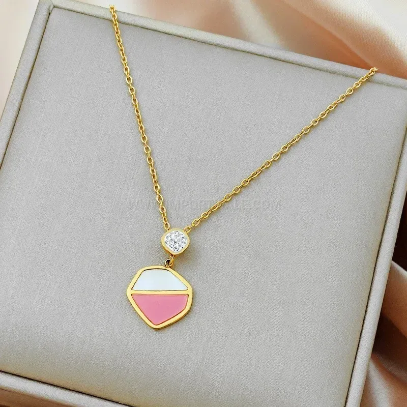 Fashion Delicate Titanium Steel Shell Accent Necklace for Women