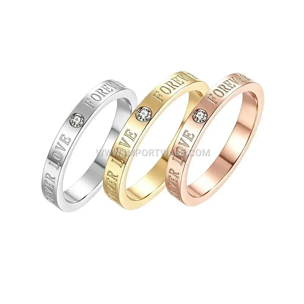 Diamond Accented Stainless Steel Love Band Ring