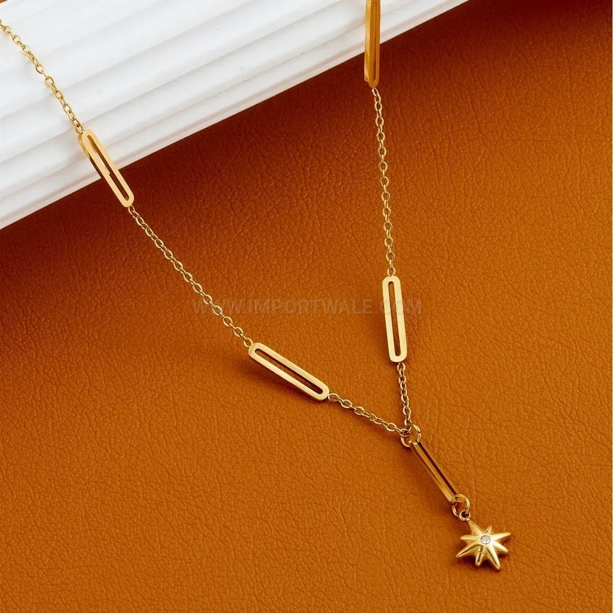 Classic Hexagram Pendant Titanium Steel Collar Necklace