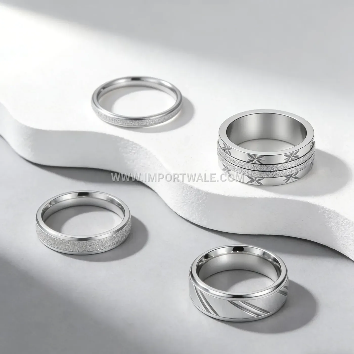Minimalist Polished Stainless Steel Stacking Ring Set