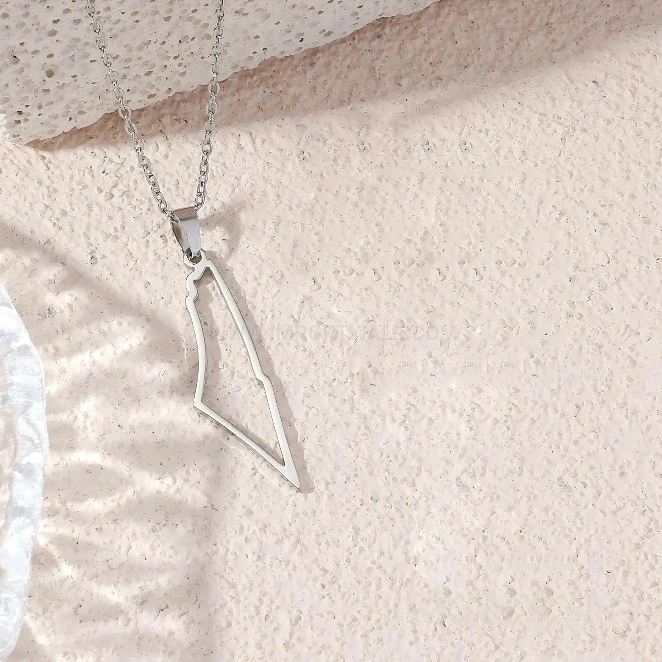 Trendy Hollow Map Peace Amulet Stainless Steel Pendant Necklace