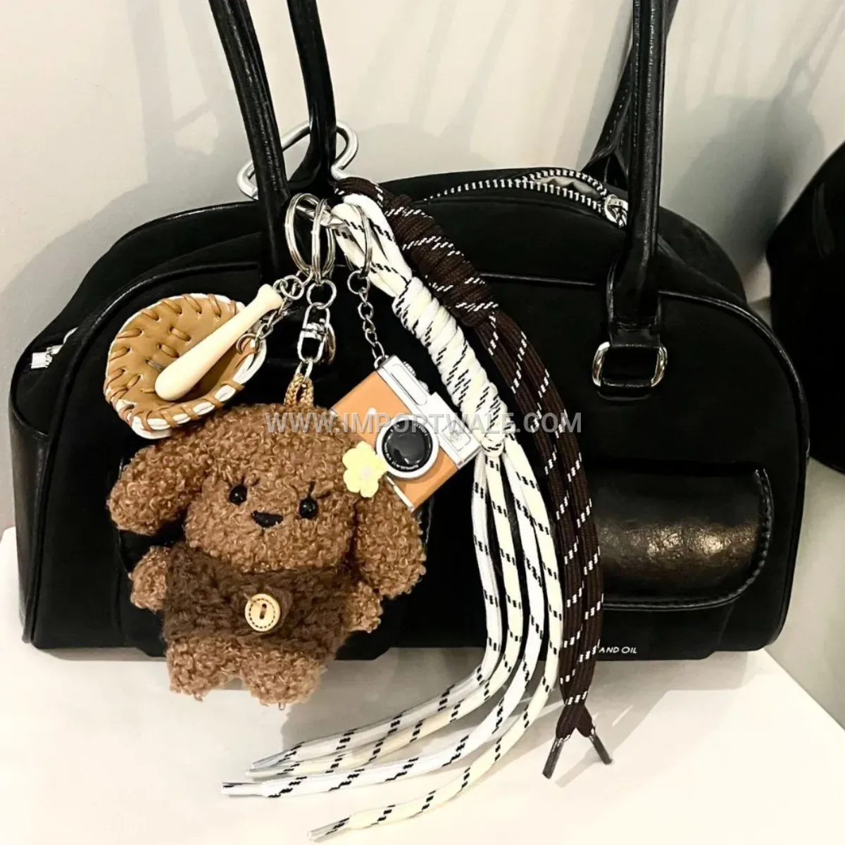 Retro Plush Teddy Dog Bag Creative Key chains Keychain