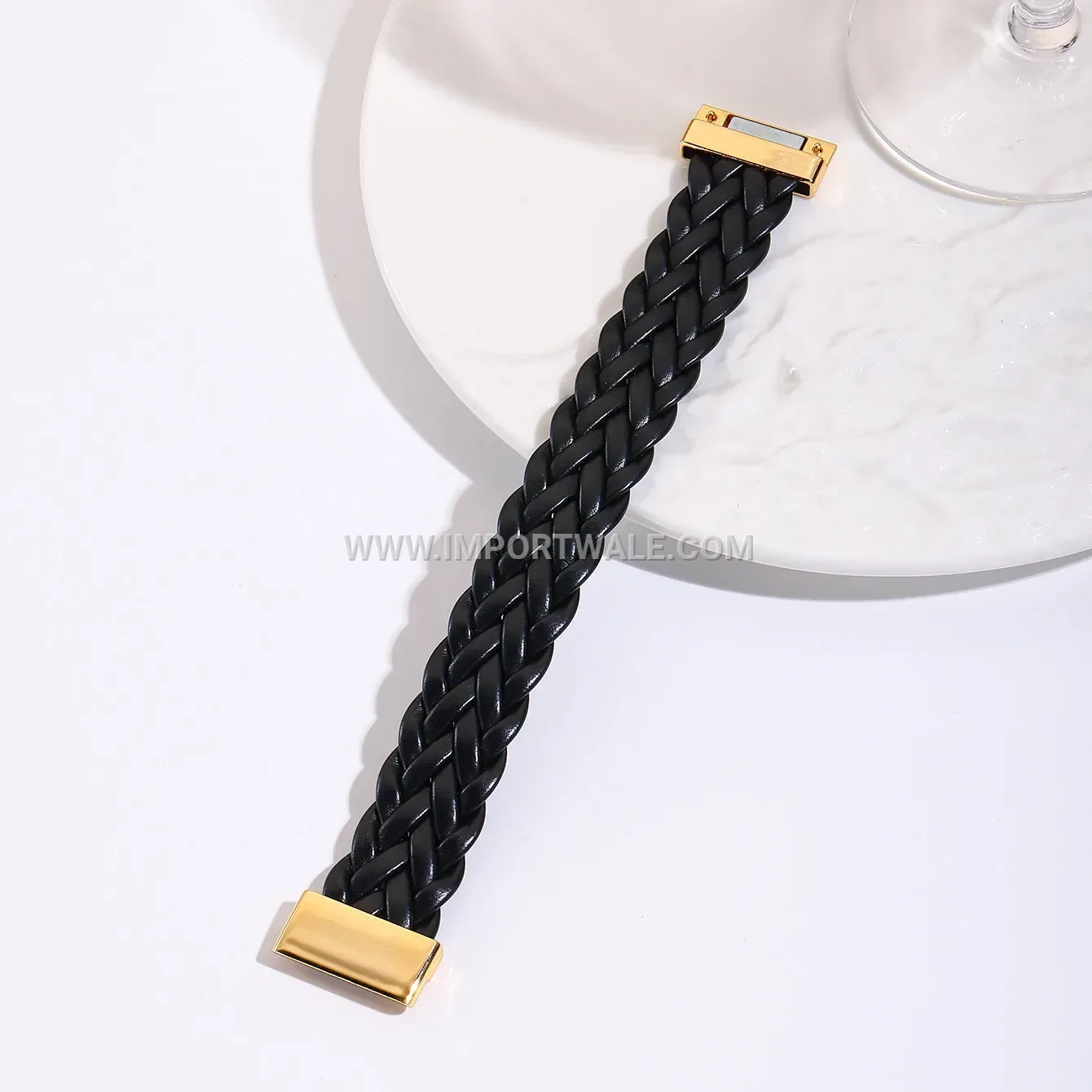 Bohemian Multi Strand Woven Leather Magnetic Bracelet
