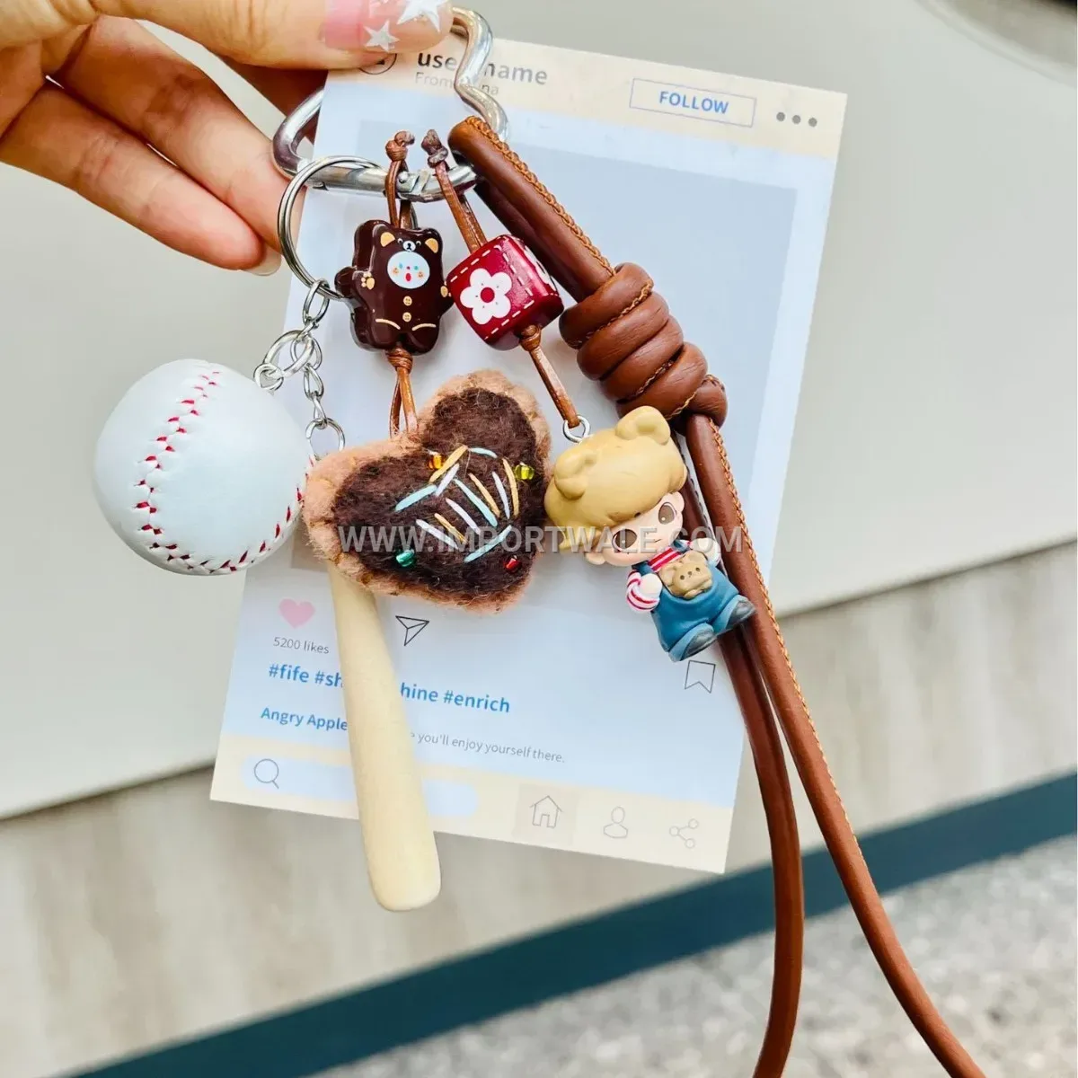 Cute Vintage Style Resin Doll Bag Charm Keychain