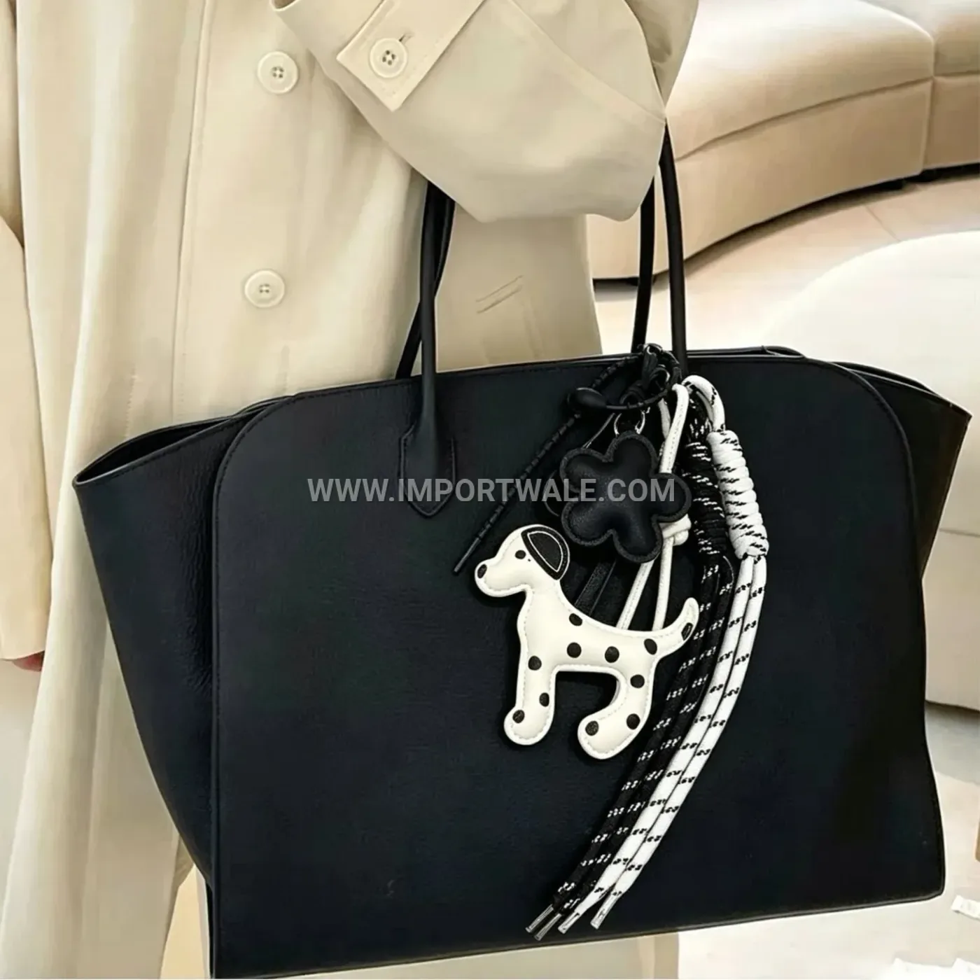 Dalmatian Dog Pattern Faux Leather Bag Charm
