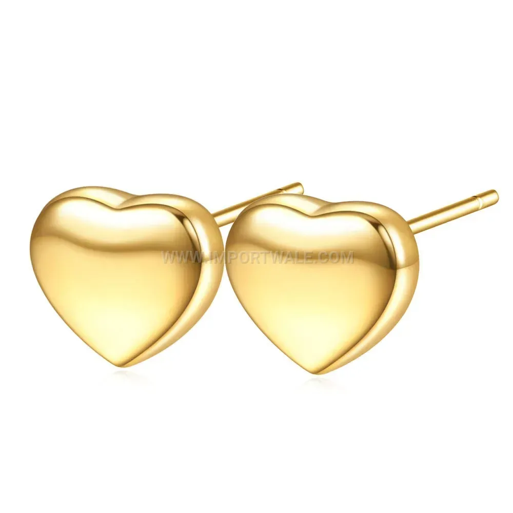 Minimalist Stainless Steel Heart Stud Earrings
