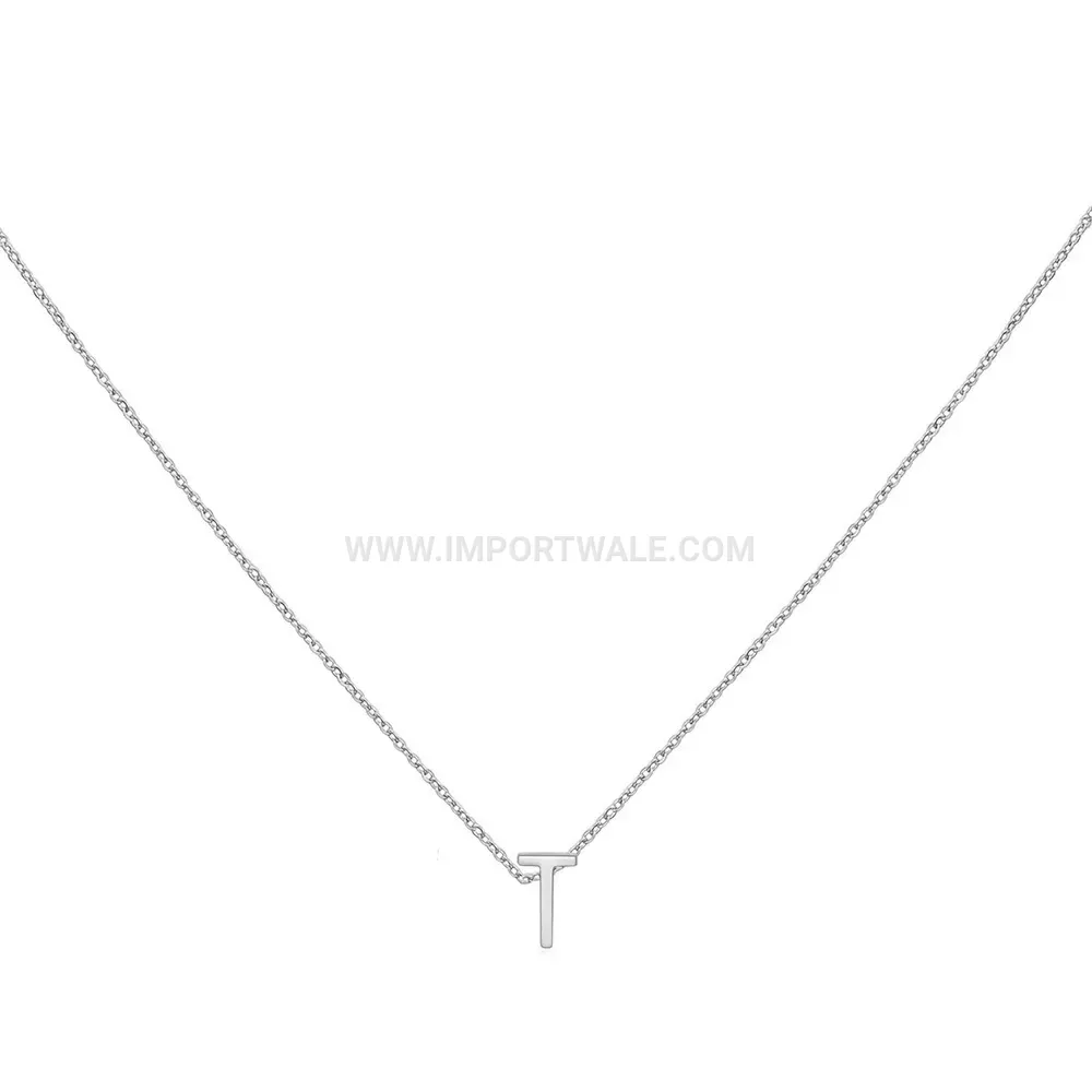 Capital Initial Letter Charm Stainless Steel Clavicle Necklace