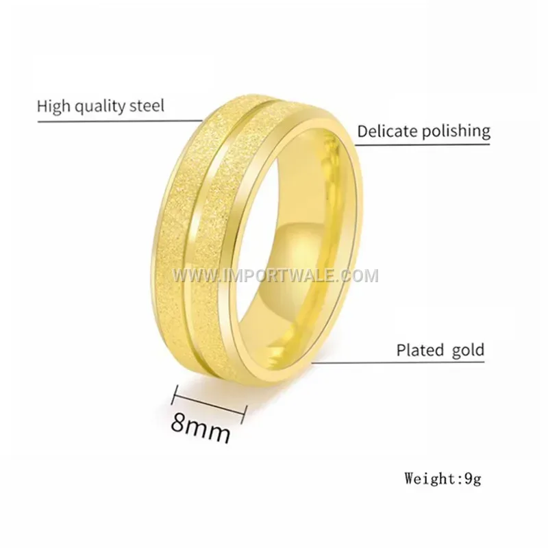 Beveled Matte Stainless Steel Band Ring