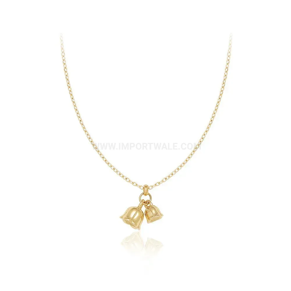 Bold Delicate Lily of the Valley Pendant Stainless Steel Clavicle Necklace