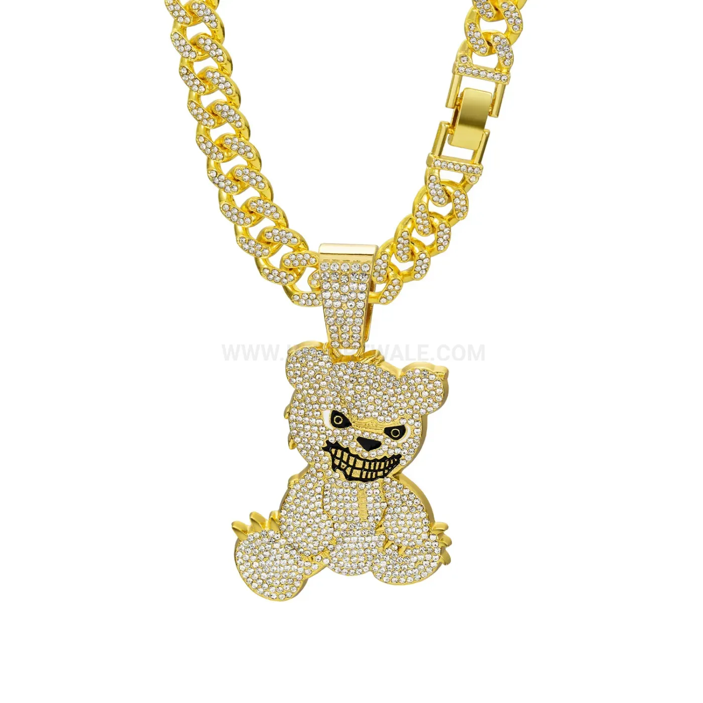 Grinning Panda Alloy Hip Hop Pendant Cuban Necklace