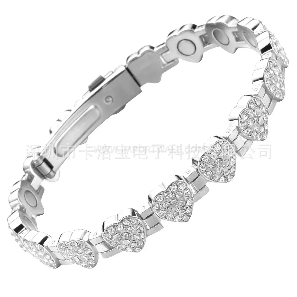 Chic Sweet Heart Copper Crystal Bio Magnetic Bracelet