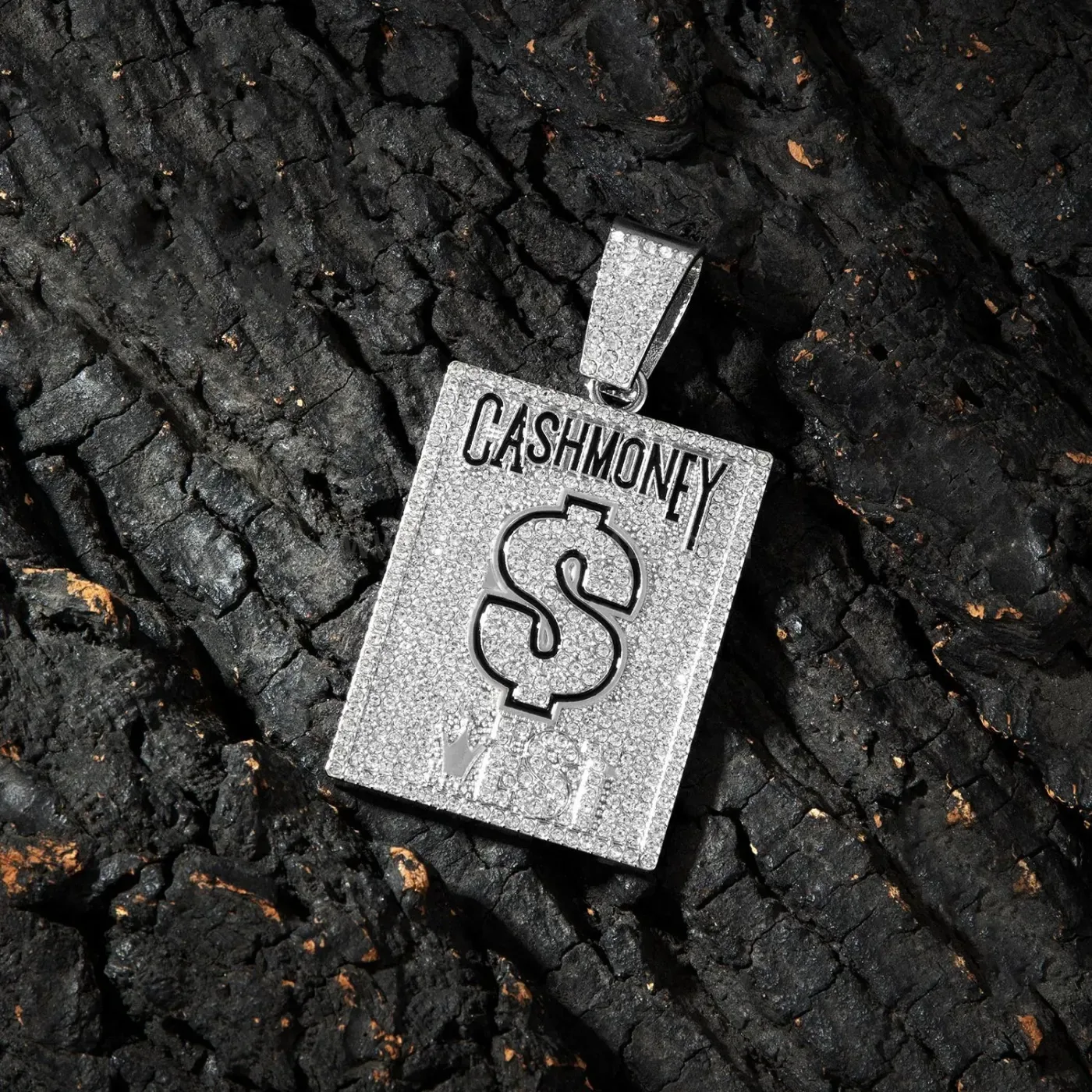 Zinc Alloy Cash Money Symbol Square Hip Hop Pendant
