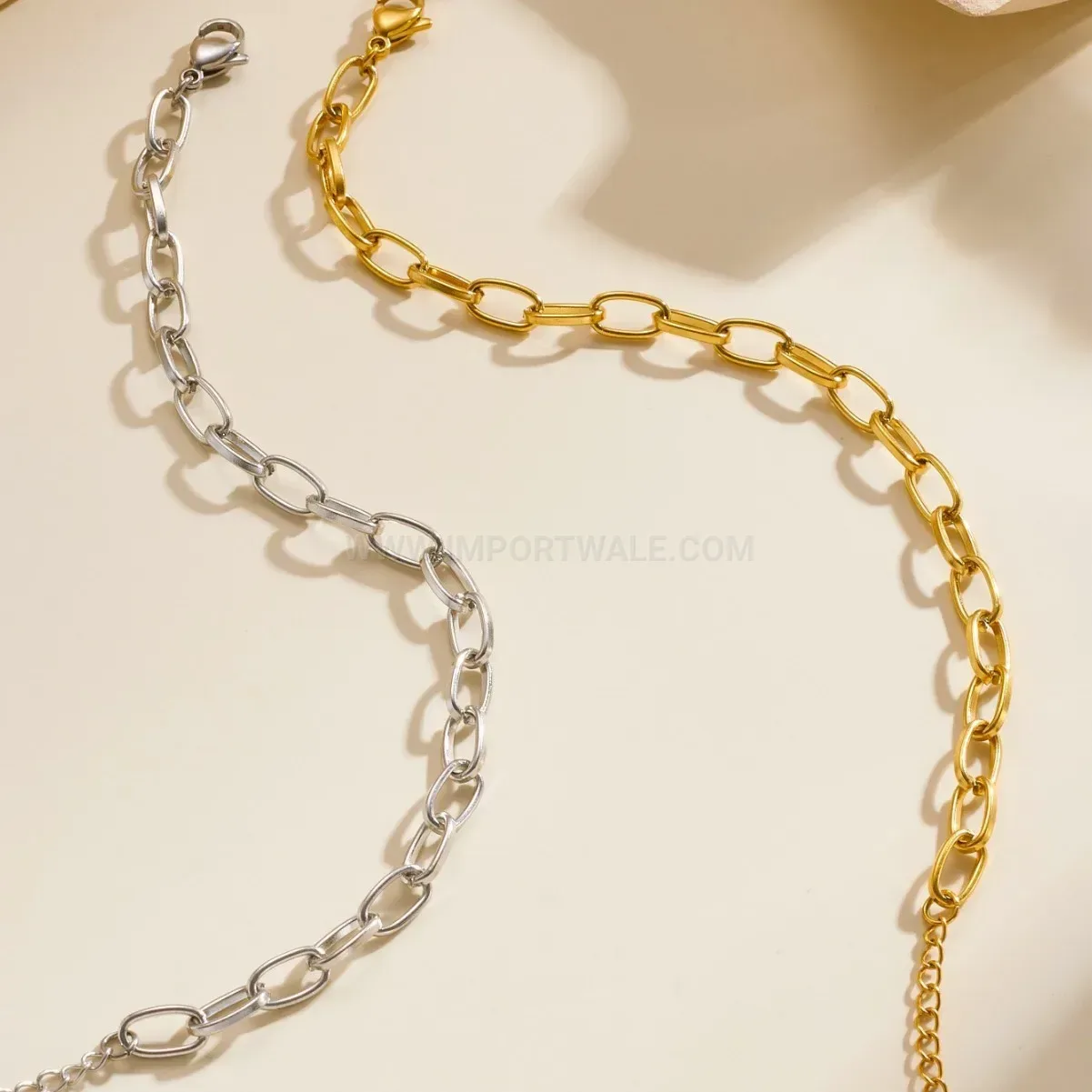 Minimalist Square Wire Stainless Steel Chain Link Bracelet