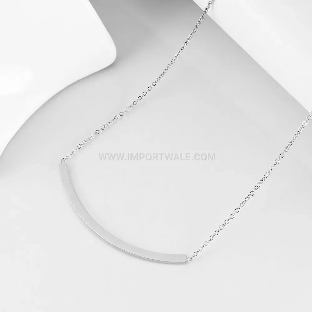 Minimalist Curved Bar Stainless Steel Choker Necklace